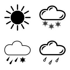 Weather Flat Icon Set Isolated On White Background