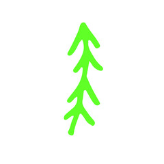 Fototapeta na wymiar Pine tree doodle vector. Hand drawn forest fir sketch symbol