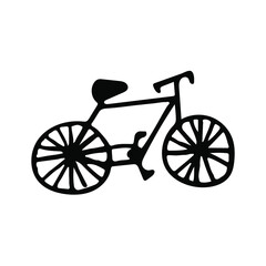 Fototapeta na wymiar Bike urban transport sketch vector icon. Outdoor cycling activity hand drawn symbol