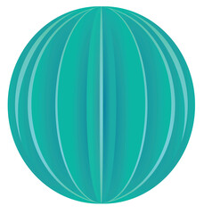 Blue origami ball. vector illustration