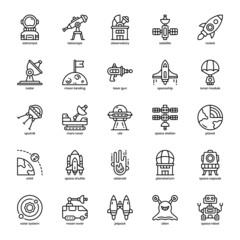 Space Traveler icon pack for your website design, logo, app, UI. Space Traveler icon outline design. Vector graphics illustration and editable stroke.