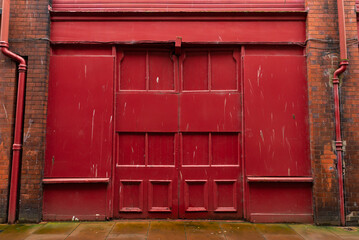 Red industrial doors.