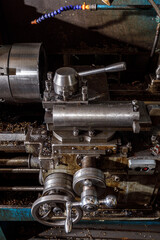Metal processing machine. Detail of a tool in production