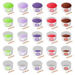 Ice cream paper cup set. Vector illustration.
