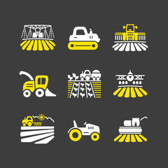 Farm Field vector icon. Agriculture transport sign