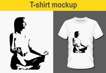 Graphic t-shirt design,Yoga pose ,vector illustration for t-shirt.