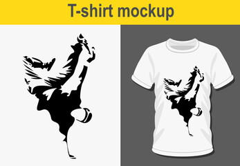 Graphic t-shirt design,break dancer ,vector illustration for t-shirt.