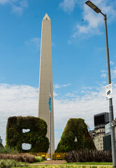 symbol of the city of buenos aires and the obelisk in the background