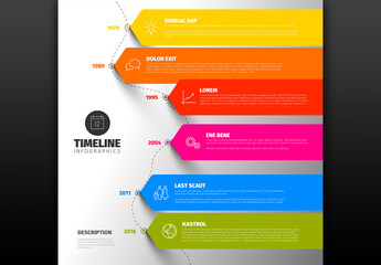 Colorful Vertical Timeline Infographic with Big Arrows