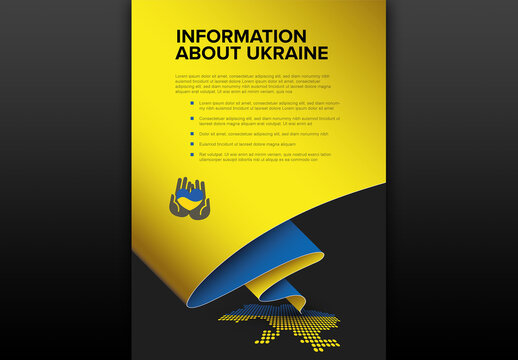 Dark Ukraine Information Flyer Poster Leaflet Layout