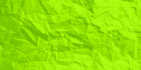 Colorful green crumpled paper texture. Rough grunge old blank. Colored background. Vector illustration