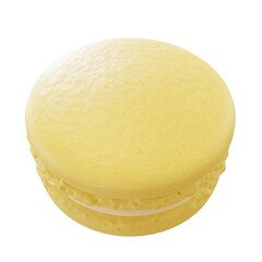Lemon Macaron top view picture. 3d rendering.	
