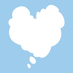 White speech bubble. Thinking balloon talks bubbling chat comment cloud comic retro shouting voice shapes isolated on blue