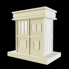 White House, modern style, 2-floor model. Architecture Made paper, low poly perspective 3d rendering.