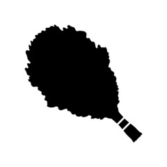 Bath broom icon. Black silhouette. Front side view. Vector simple flat graphic illustration. Isolated object on a white background. Isolate.