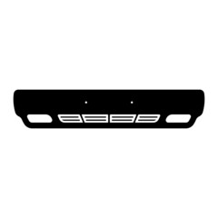 Car bumper icon. Black silhouette. Front view. Vector simple flat graphic illustration. Isolated object on a white background. Isolate.
