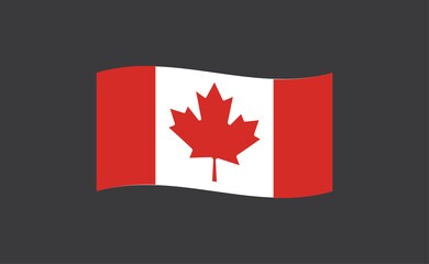 Flag of Canada. Canadian national symbol. Red maple leaf.
