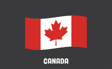 Flag of Canada. Canadian national symbol. Red maple leaf.