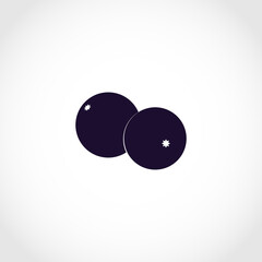 Two black currant berries. Vector logo. Silhouette