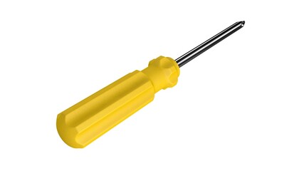 Fototapeta premium 3d illustration. A beautiful view of yellow screwdriver on a white blackground. Work tool for repair and fix.