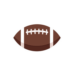 American football icon in flat style. Dark brown rugby ball isolated vector template