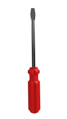 Fototapeta premium 3d illustration. A beautiful view of red screwdriver on a white blackground. Work tool for repair and fix.