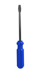 Fototapeta premium 3d illustration. A beautiful view of blue screwdriver on a white blackground. Work tool for repair and fix.