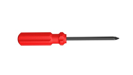 3d illustration. A beautiful view of red screwdriver on a white blackground. Work tool for repair and fix.