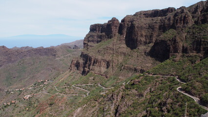 Street on wall of rocks