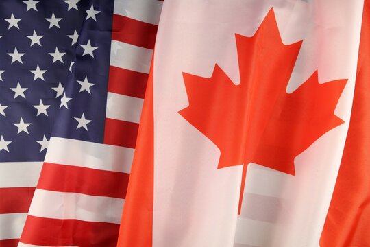 USA Flag And Canada Silk