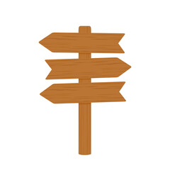 Wooden board signs icon clipart in cartoon animated vector