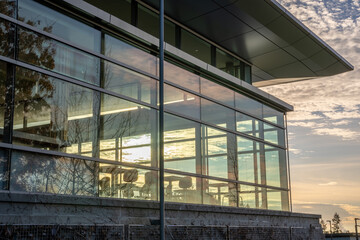 Fototapeta premium modern architecture building with windows