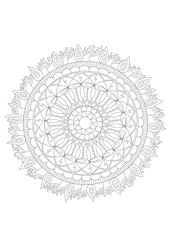 Hand-drawn mandala coloring picture