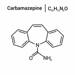 Fototapeta premium chemical structure of Carbamazepine (C15H12N2O)