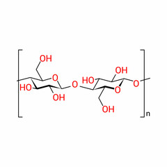 chemical structure of Cellulose (C6H10O5)n