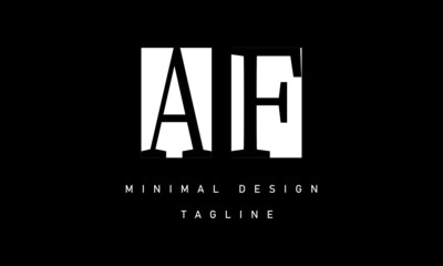 AF or FA minimalist Logo design Vector Art Illustration