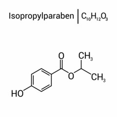 chemical structure of Isopropylparaben (C10H12O3)