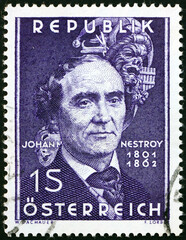 Postage stamp Austria 1962 Johann Nepomuk Nestroy