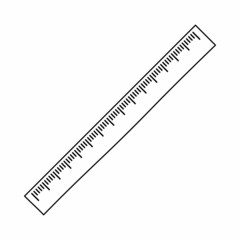 hand drawn of straight ruler vector icon isolated on white background
