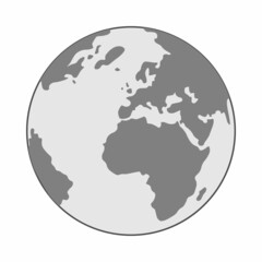 Fototapeta na wymiar grey earth globe vector image illustration on white background