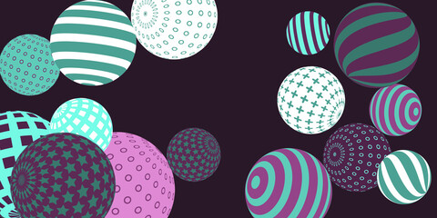 Retro 3d illustration abstract balls, great design for any purposes.  Modern poster for cover design.  Modern art isolated vector graphic. Background wall design.