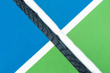 Tennis net and court from above