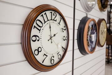 Wall clocks in various styles.Wall clock shop