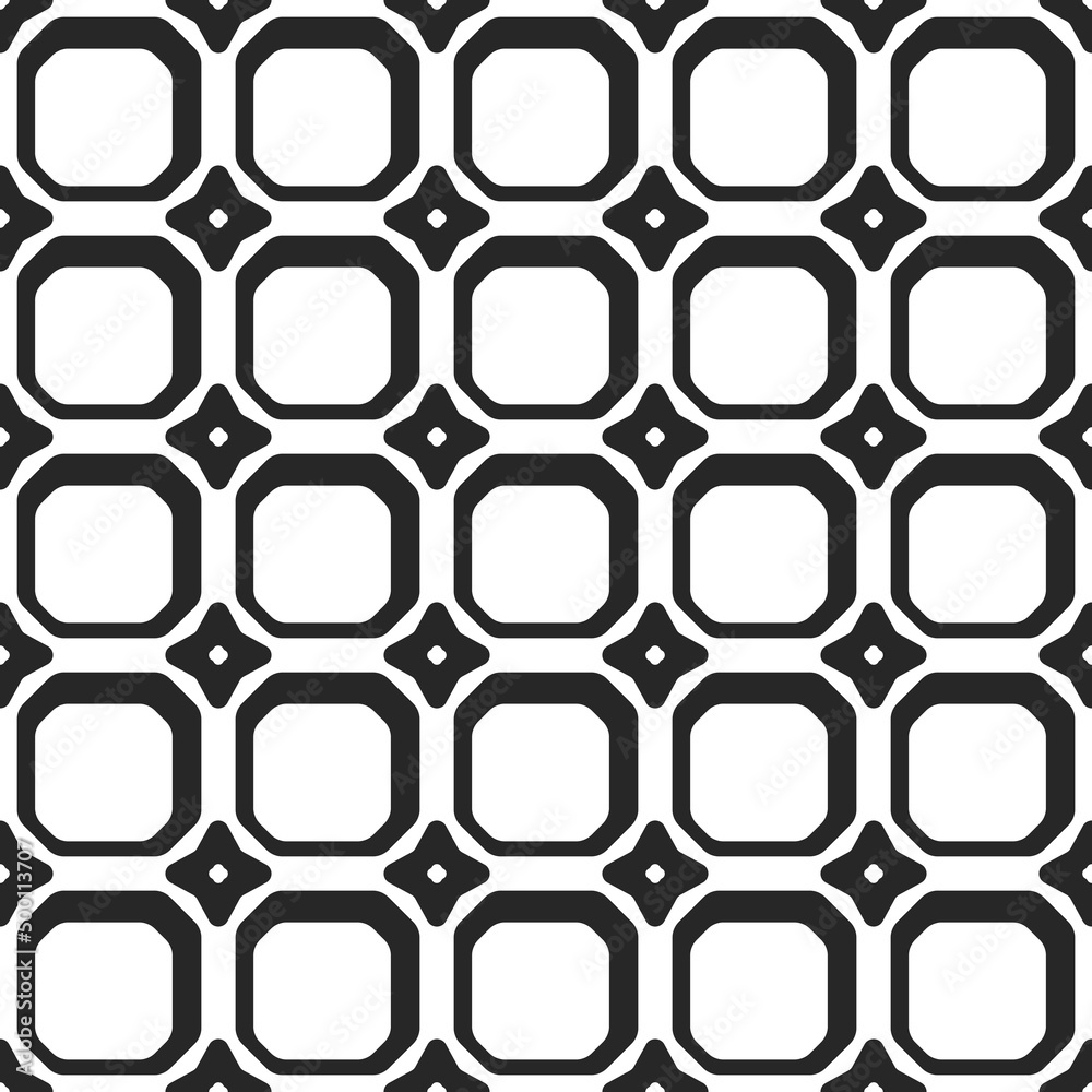 Fototapete Seamless tile with cells. Vector with identical cells pattern. Simple vector white cells.