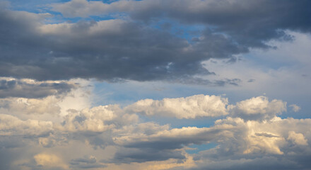 Cloudy skies in the evening