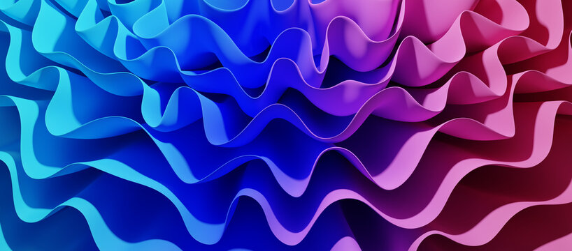 abstract background with curves in blue, turquoise and pink