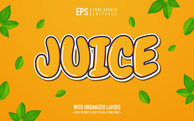 fruit juice text effect in 3d style