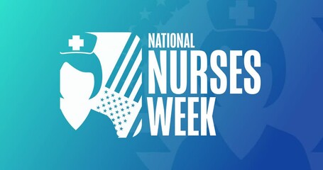 National Nurses Week. Flat holiday animation. Motion graphic design. Loop footage.