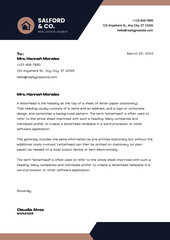 Dark Blue Modern Real Estate Agency - Letterhead