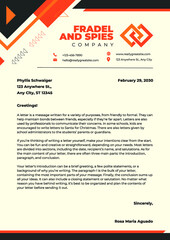 Cream and Orange Geometric Company Letterhead